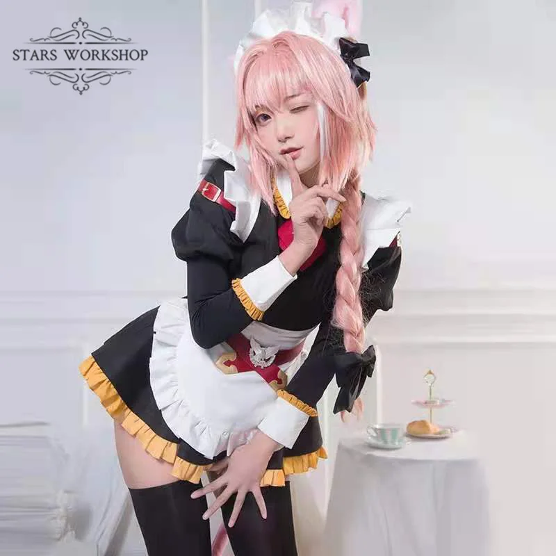 FGO Fate Grand Order Apocrypha Rider Astolfo косплей костюм горничной платье женское маскарадное