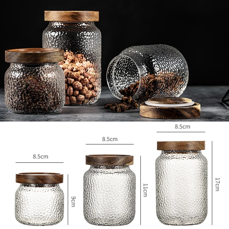 

Storage Jar Transparent Glass Airtight Jar Glass Tea Tank Airtight Can Anti-Corrosion Safe and Durable DSS899
