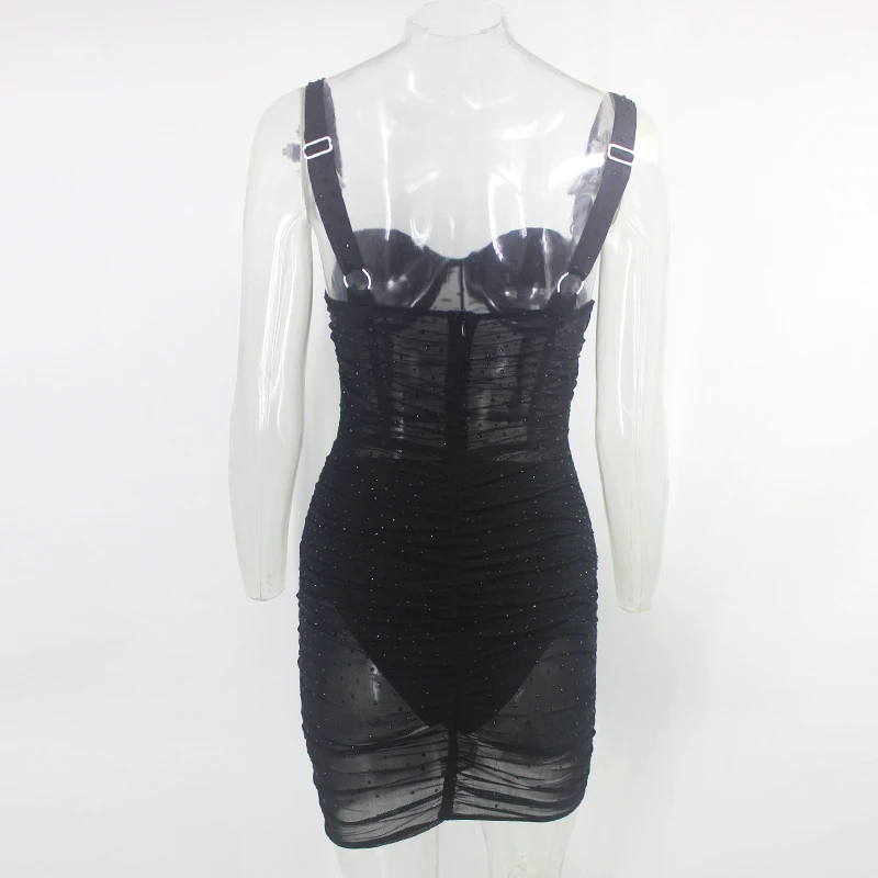 Ohvera Горячая алмаз вечерние платье для женщин двойной Слои летнее мини с принтом