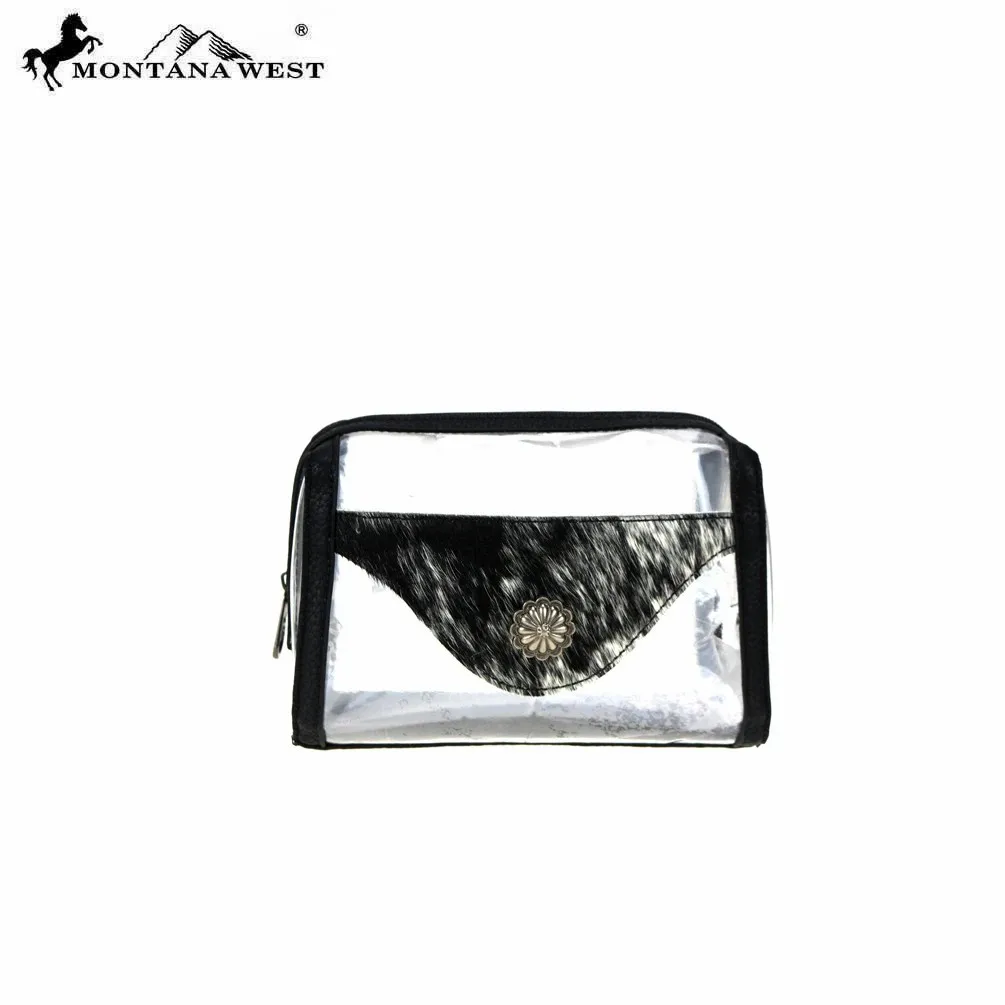 

2021 New Fashion Casual Leopard PU Leather Trimmed Clear Travel Pouch