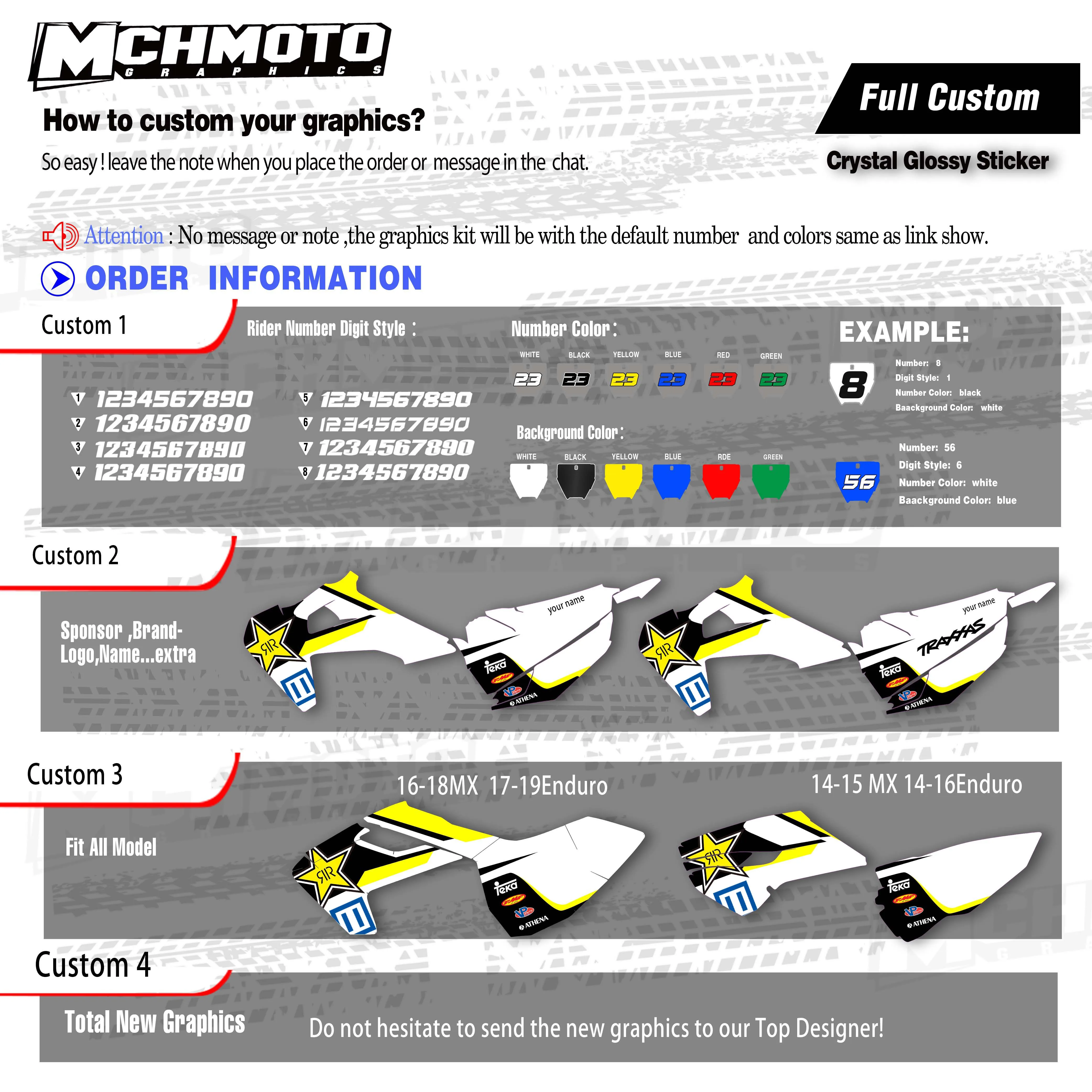 Набор наклеек MCHMFG для Husqvarna TC FC TX FX FS 2019 2021 TE FE 2020 2022 125 250 350 450 мотокроссовые гонки 3M