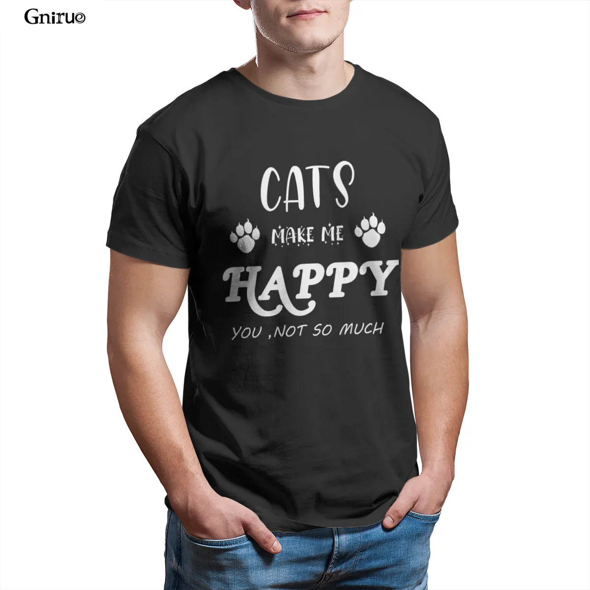 

Wholesale cats make me happy Unisex Oversize T-Shirt Games Groot Tops 2021 Japanese Style Men Clothing 86805