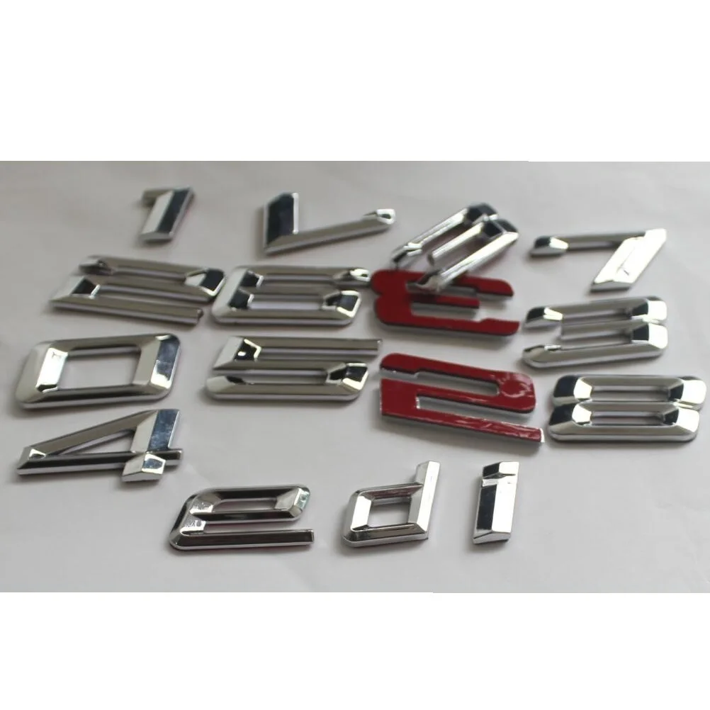 Хромированная Блестящая серебряная ABS цифра буквы слово значок багажника