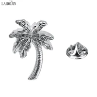 laidojin silver color coconut palms pins brooch jewelry gift badge for mens brooches collar party engagement brand jewelry