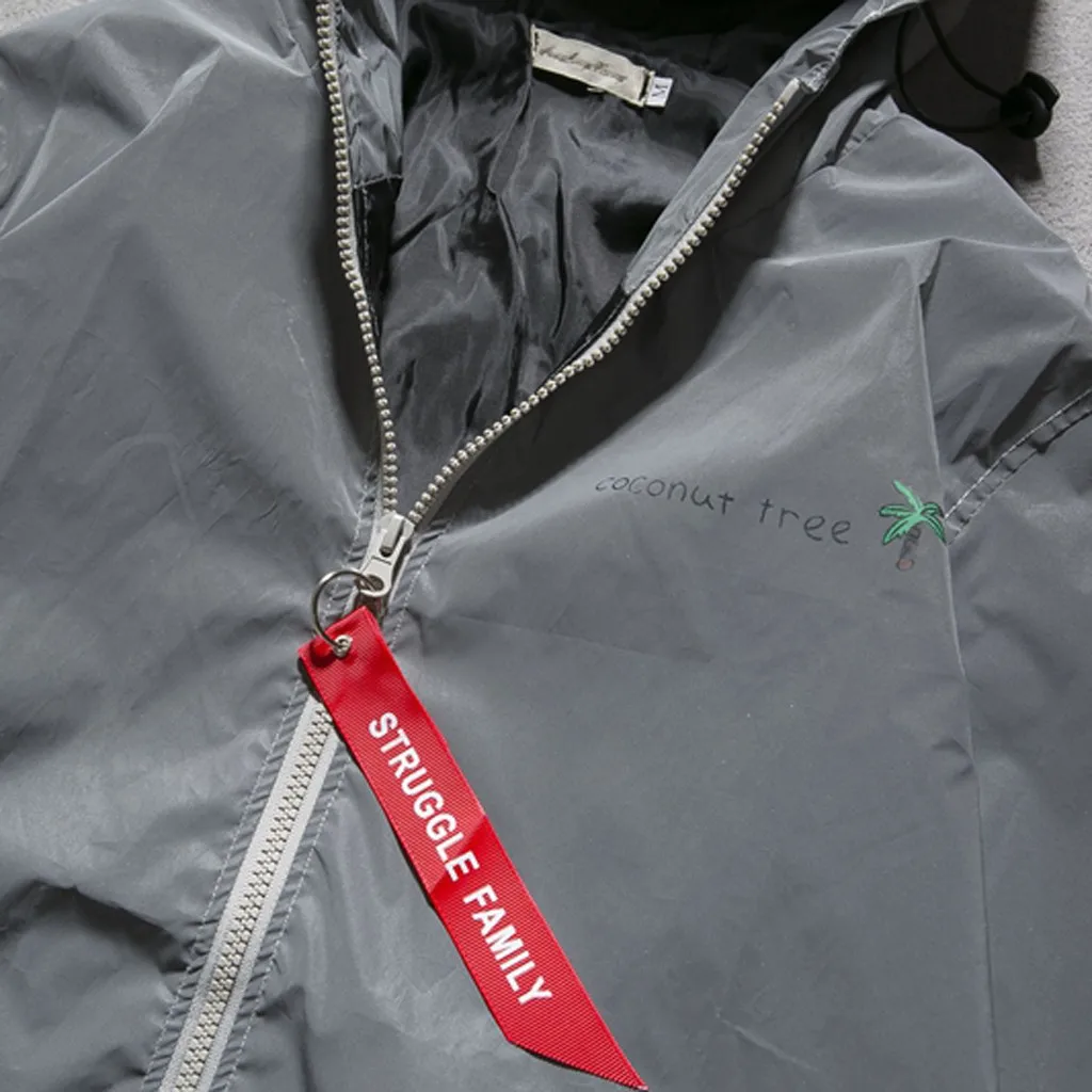 Светоотражающая куртка для мужчин и женщин ветровка в стиле Харадзюку уличная