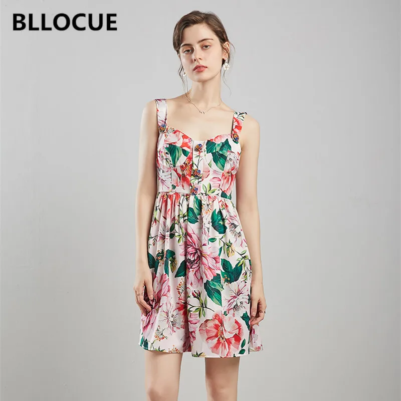 BLLOCUE 2020 летние взлетно-посадочной полосы дизайнерские спагетти ремень платье для