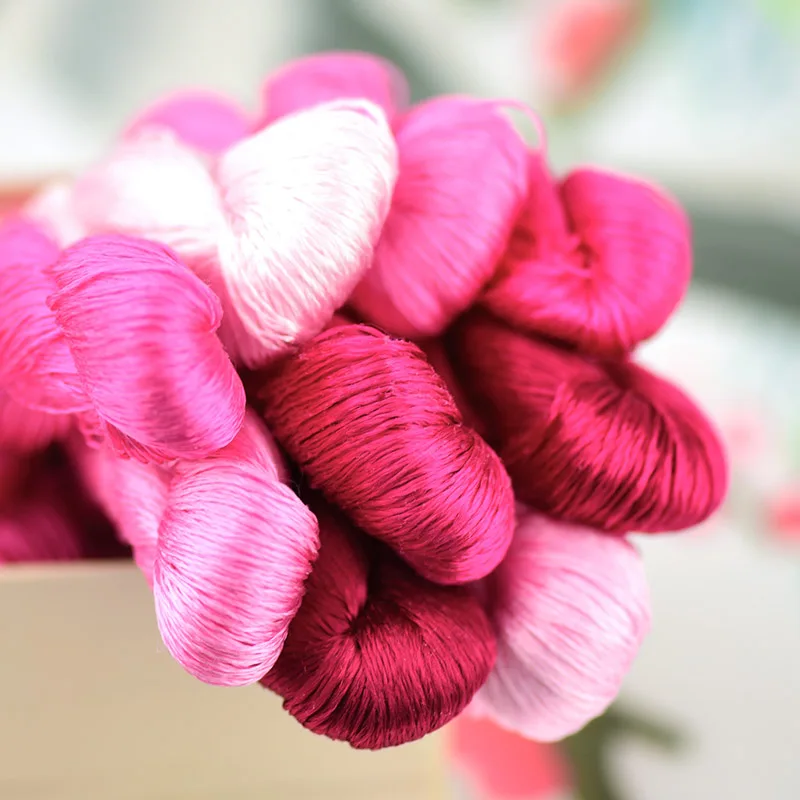 1pcs/400m silk embroidery thread / 100% /hand embroider cross stitch/rose pink /9 pure colors | Дом и сад
