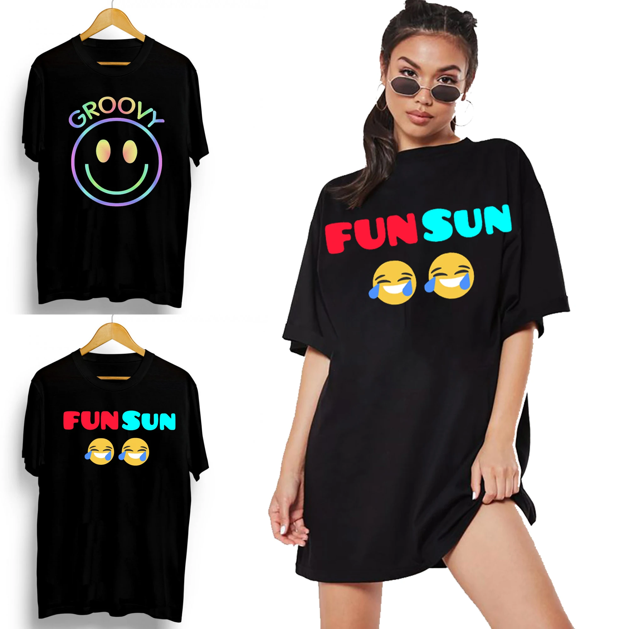 

Футболка мужская с улыбающимся лицом, крутая уличная одежда в стиле Харадзюку, футболка оверсайз, с коротким рукавом, женская одежда, на лет...