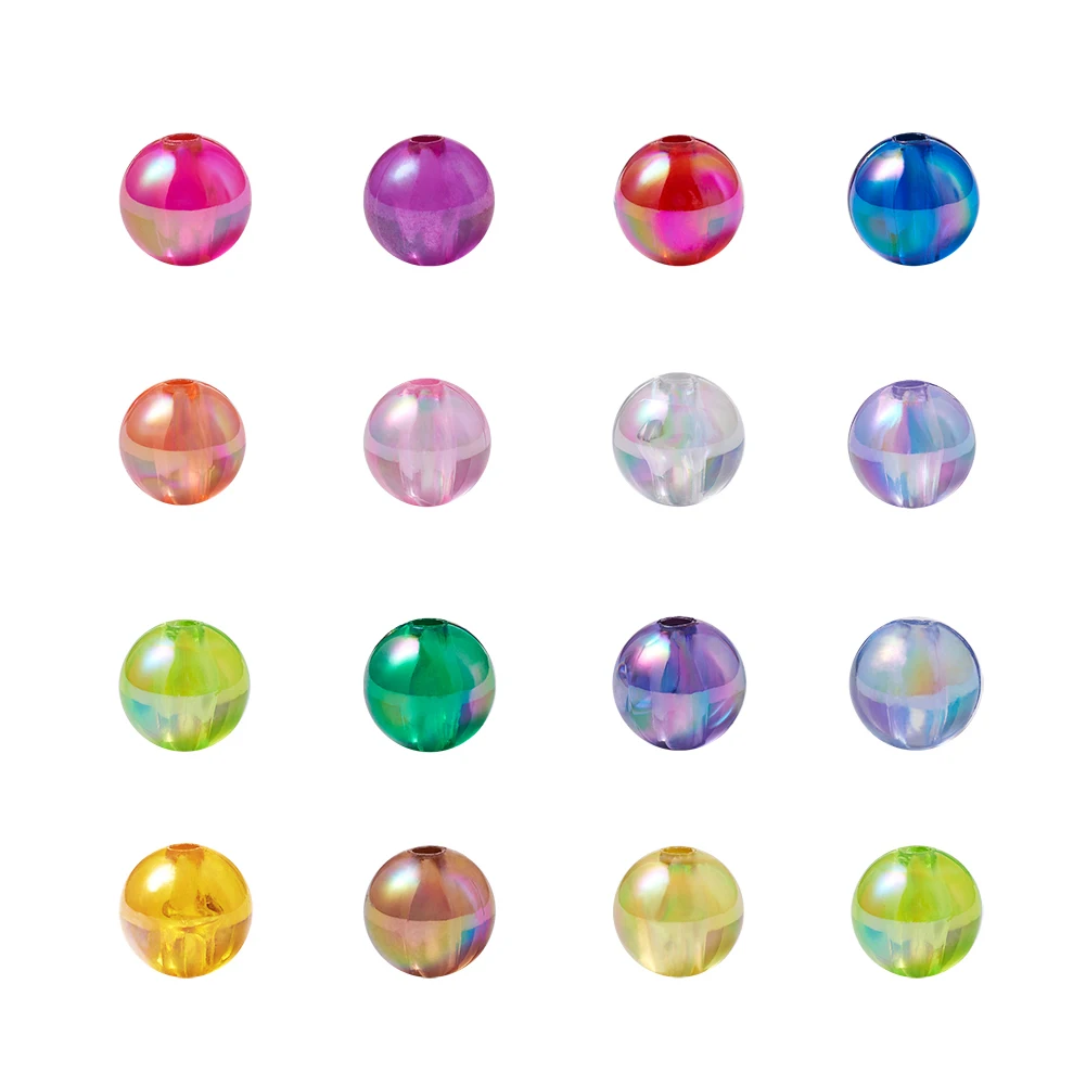 200 шт 4 мм 5 6 набора круглых прозрачных ленточек AB Цвет Акриловые Бусины бусины с