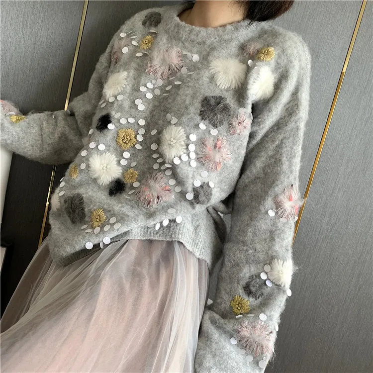 2020 женский свитер и пуловеры с круглым вырезом длинным рукавом винтажный вязаный