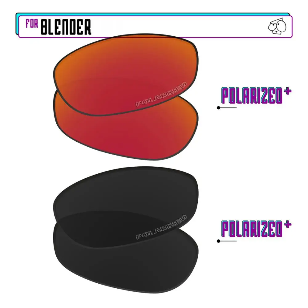 EZReplace Polarized Replacement Lenses for - Oakley Blender Sunglasses - BlackPPlus-RedPPlus