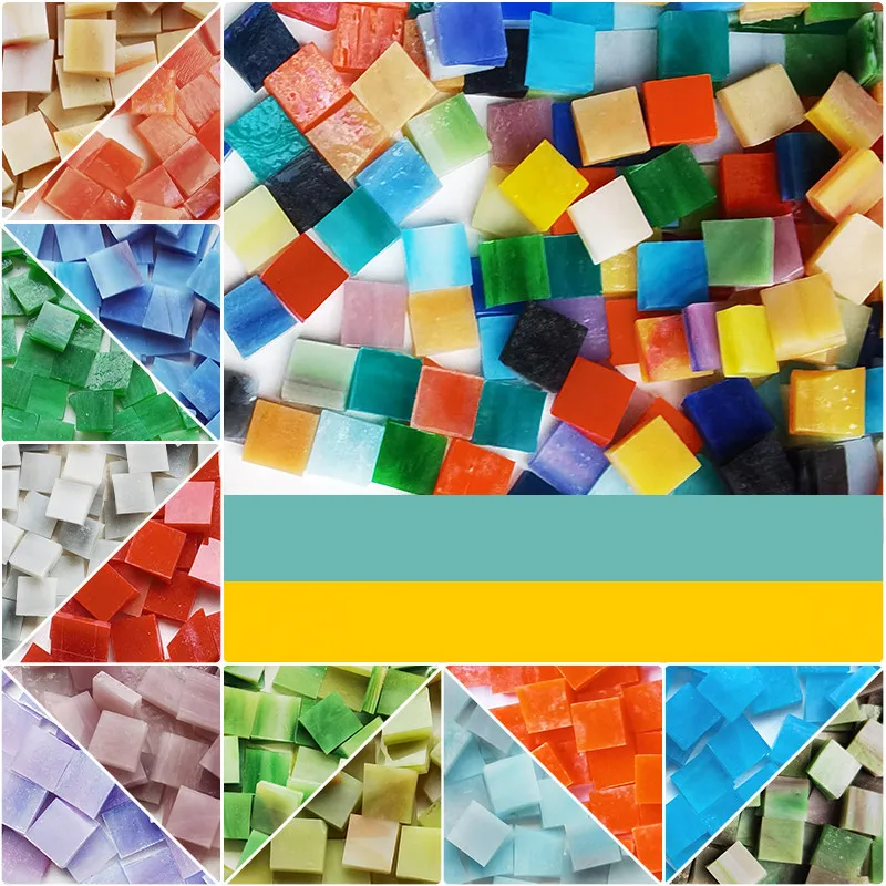 50 г квадратная прозрачная стеклянная мозаичная плитка для DIY настольной лампы