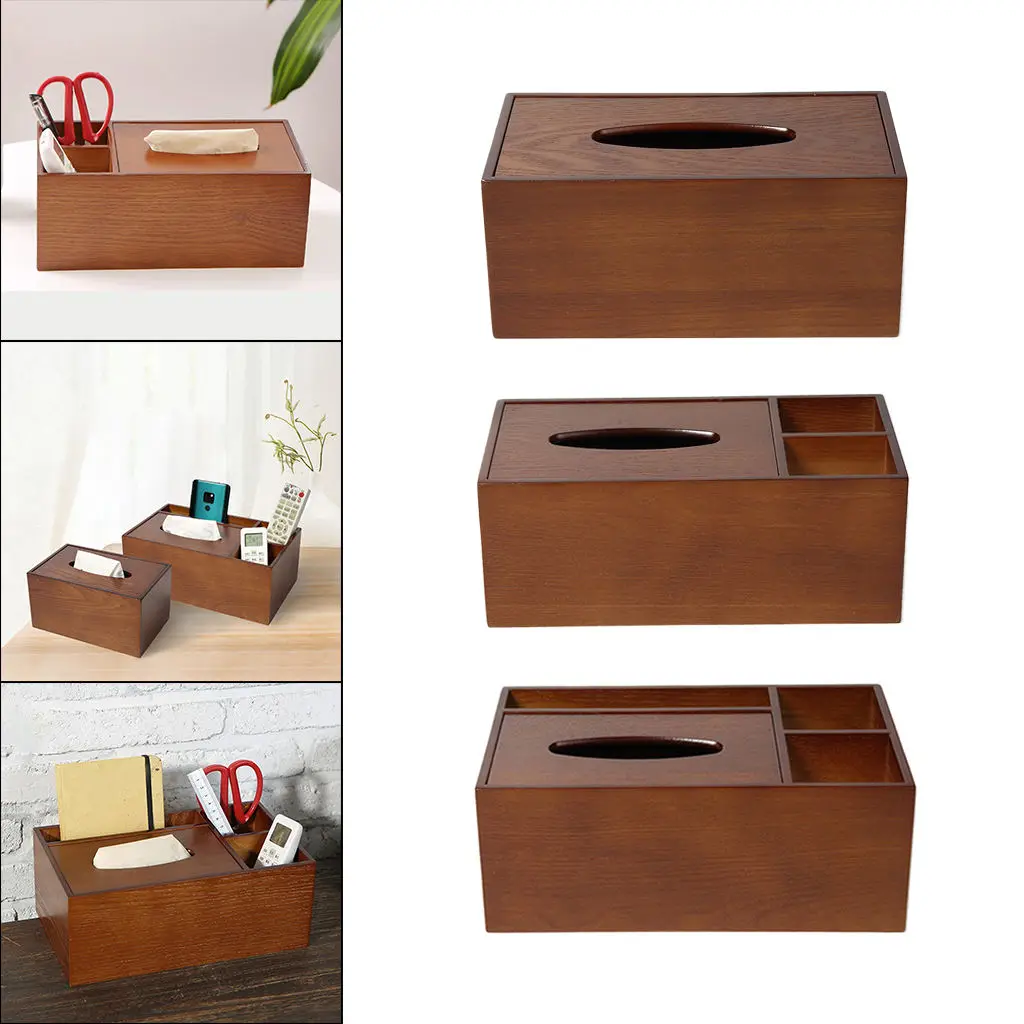 

Home Office Wooden Tissue Box Solid Wood Napkin Holder Case Simple Stylish Storage Box Tissue Holder Desktop Organizer