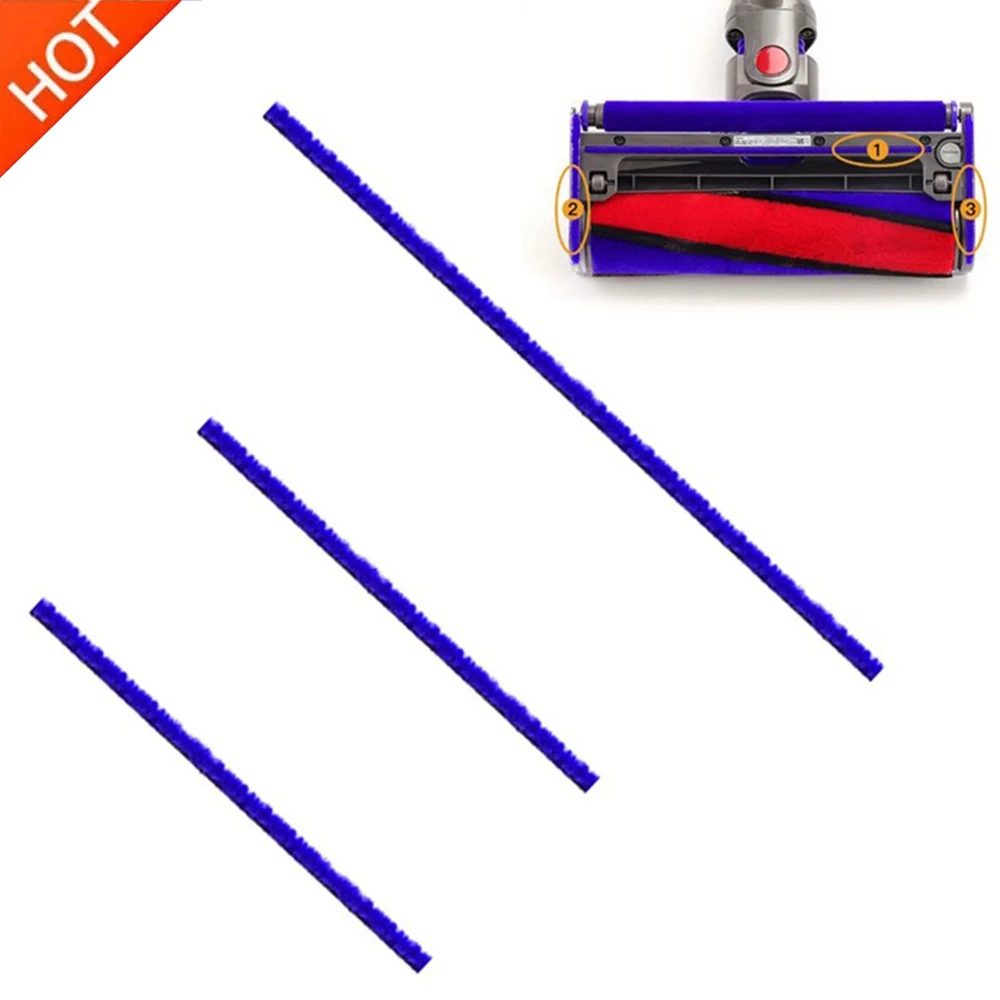 

3Pcs Soft Plush Strips for Dyson V6 V7 V8 V10 V11 Vacuum Cleaner Soft Roller Head Replacement Accessories Parts