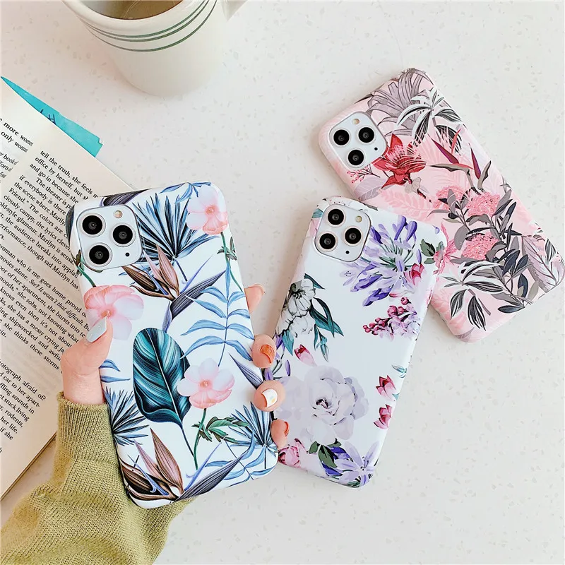 

Retro Flower Phone Cases For iphone X XR 12 Mini 11 Pro Max Silicone Case For iphone XS Max 7 8 6S 6 Plus SE 2020 Case Cover