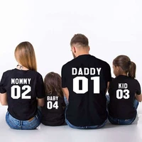 family matching clothes t shirt cotton daddy kid baby t shirts mommy and daughter outfit father mother son girl boys clothes