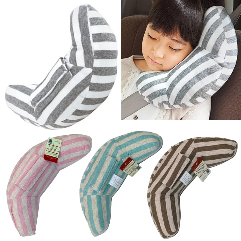 Almohada para cintur&oacute;n de seguridad de coche para ni&ntilde;os, coj&iacute;n Protector con correa para el asiento, reposacabezas suave para beb&eacute;, soporte para cuello, hombros y cabeza-0