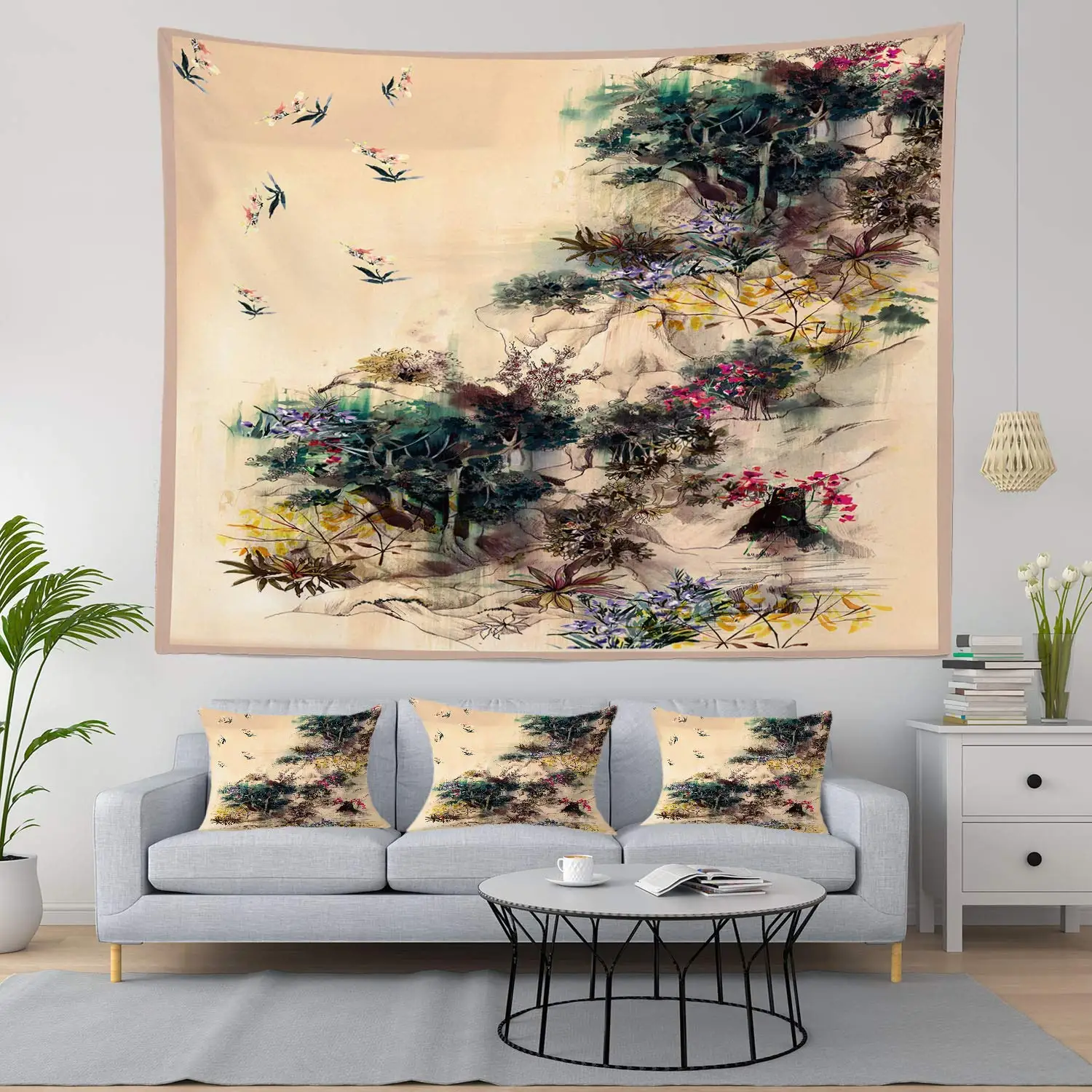 Зелёный гранж-деко настенный подвесной психоделический гобелен украшения для