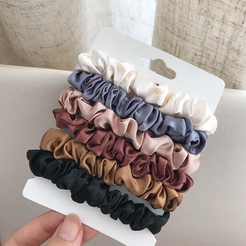 

6 Pcs/Set Woman Fashion Scrunchies Velvet Hair Ties Girls Ponytail Holders Rubber Band Elastic Hairband Hair Accessories
