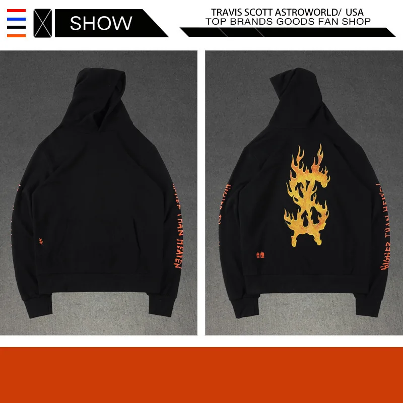 

Hip hop fashion brand Travis Scott Hoodie Travis Scott 19ss flame Hoodie