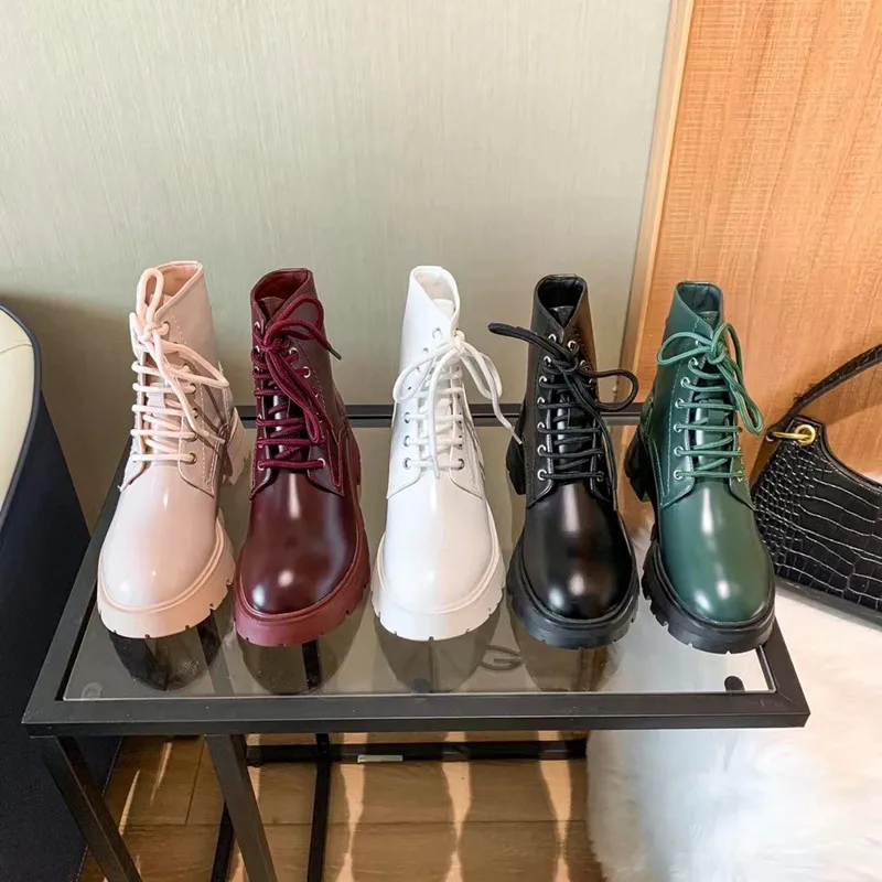 

2021 European and American ladies casual thick heel short Martin boots