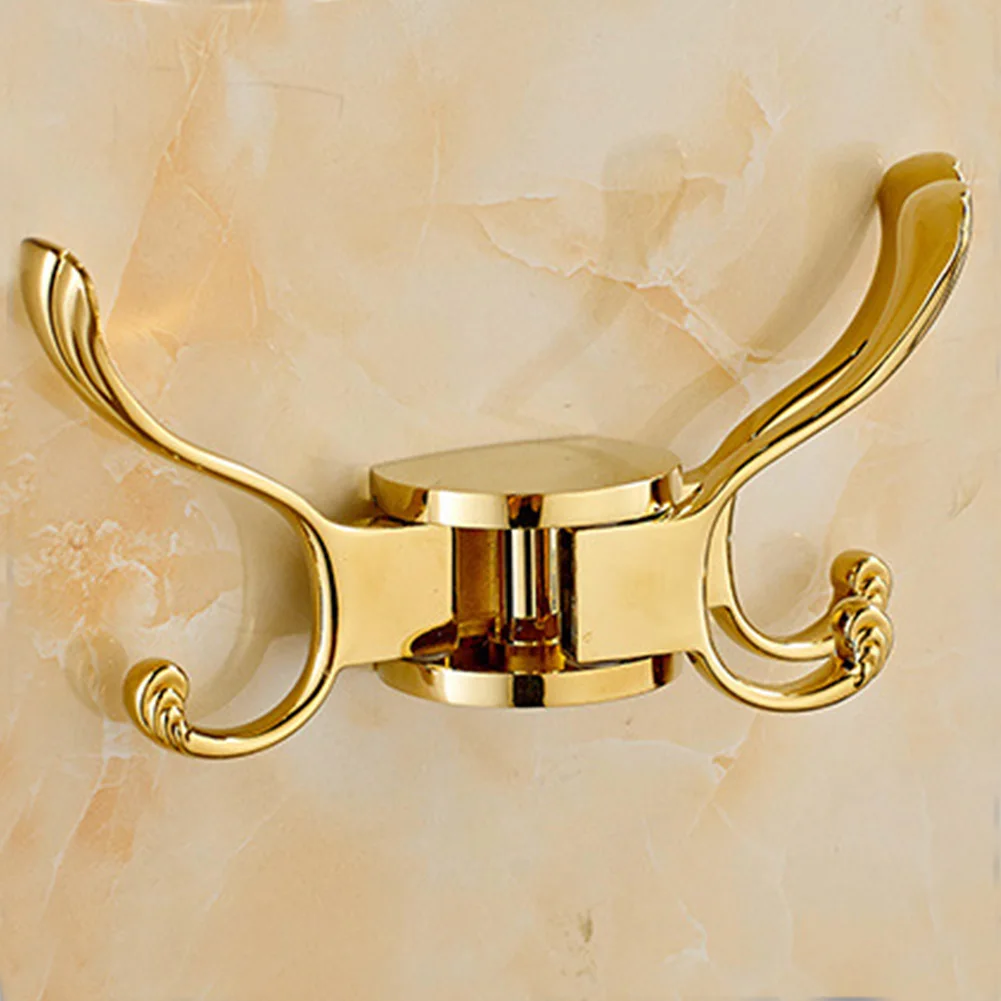 

Easy Install Triple Robe Hook Zinc Alloy Durable Bags Home Bathroom Wall Mounted Retro Coat Hanger Rotation Clothes Space Saving
