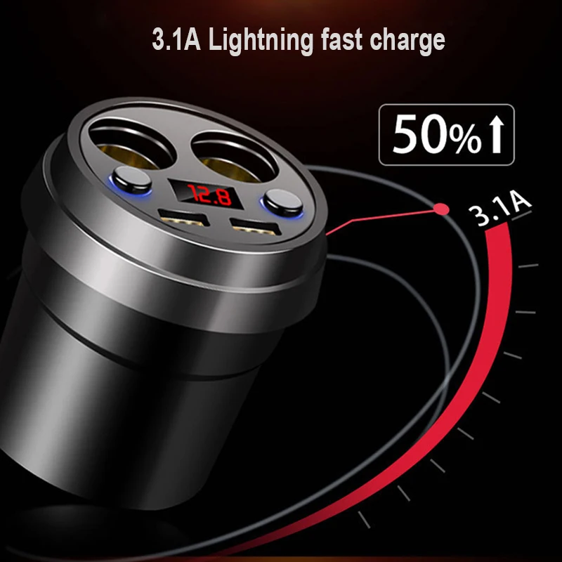 Двойной USB зарядное устройство Автомобильный адаптер с 2 прикуривателя для Hyundai