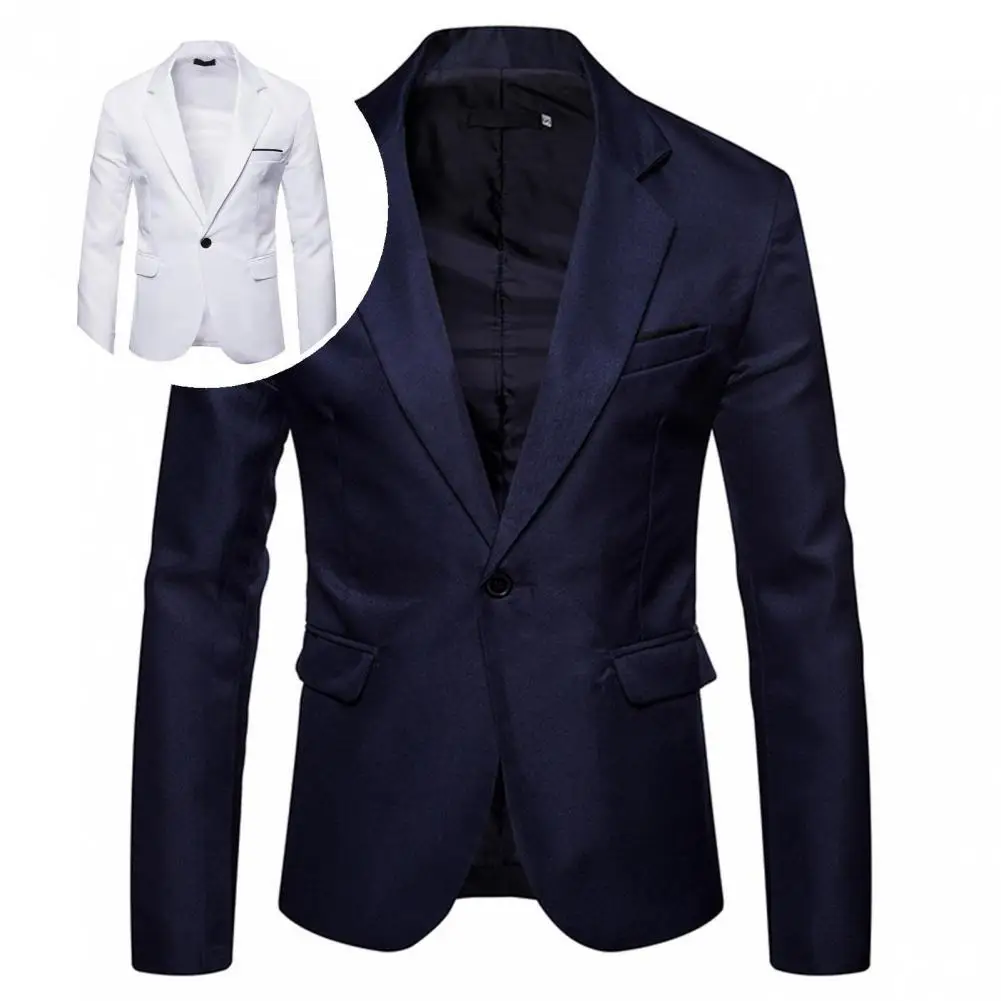 

Autumn Winter Casual Handsome Pockets Blazer Outwear Suit Jacket Slim for Party