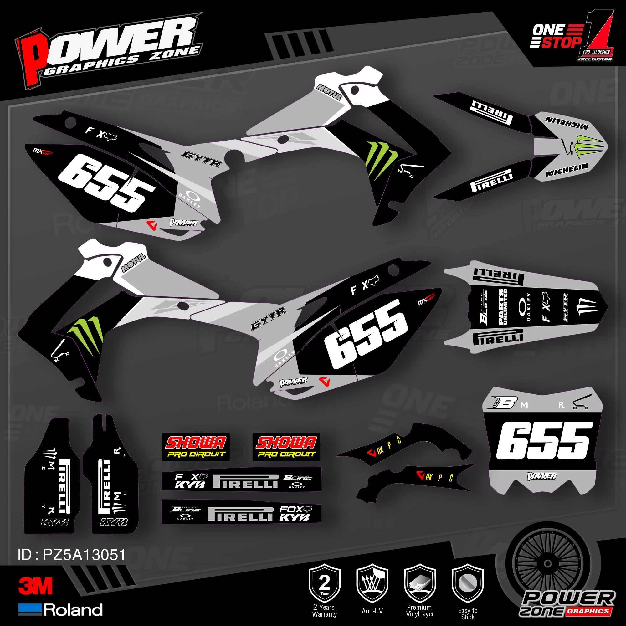 Персонализированные графические фоны PowerZone Team наклейки 3M Набор наклеек для HONDA