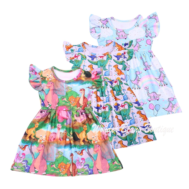 Радужные Детские платья для девочек Летнее платье принцессы с