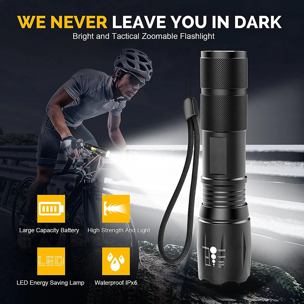 Super Bright Bicycle Light LED+COB Flashlight 4 Mode Zoom Waterproof Powered By 18650 Battery Bike Cycling Lighting | Спорт и