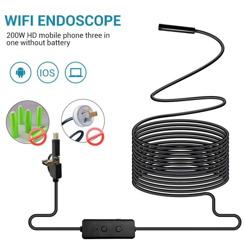 Зазор F160 1 M/2 M/3,5 M/5 M WiFi эндоскоп 720P для Apple IOS Aandriod Windows 8 светодиодный Бороскоп USB водонепроницаемый объектив камеры