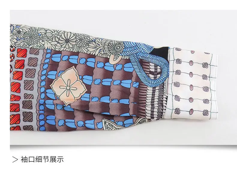 

Women's Shirts New 2021 Spring Woman Shirt Stand-Up Collar Women Blouses Autumn Silk Loose Printing Blouse Female