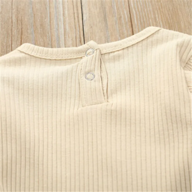 Одежда для новорожденных девочек бежевые боди с длинными рукавами штаны в