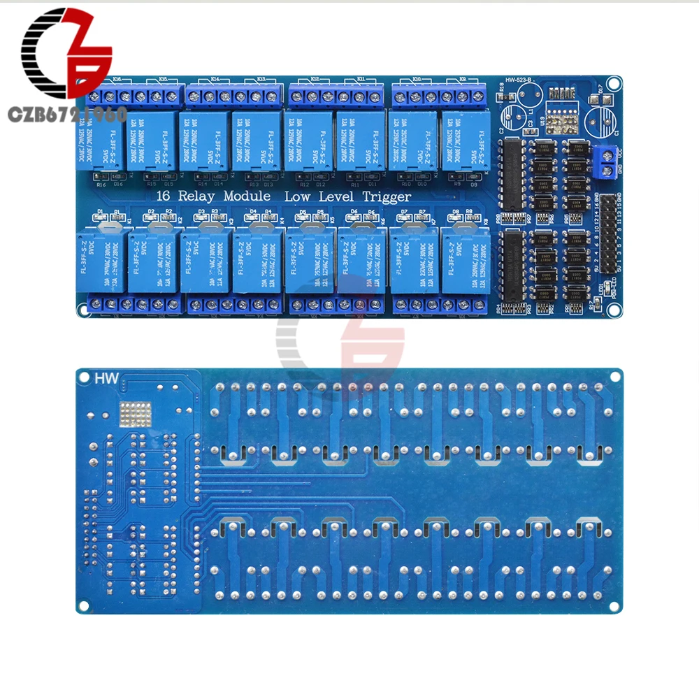 16 канальный Релейный Щит 5 в с оптроном LM2576 блок питания для Arduino|5v relay|power relay