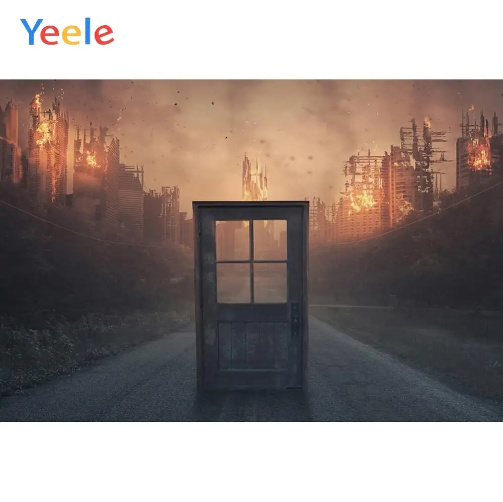 Дверь до конца Skyfall Fire Ruin Disaster фотосессия фотография фоны персонализированный