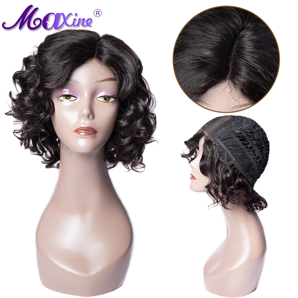 Короткие вьющиеся волосы Pixie Cut парики для женщин Maxine Remy человеческие модные