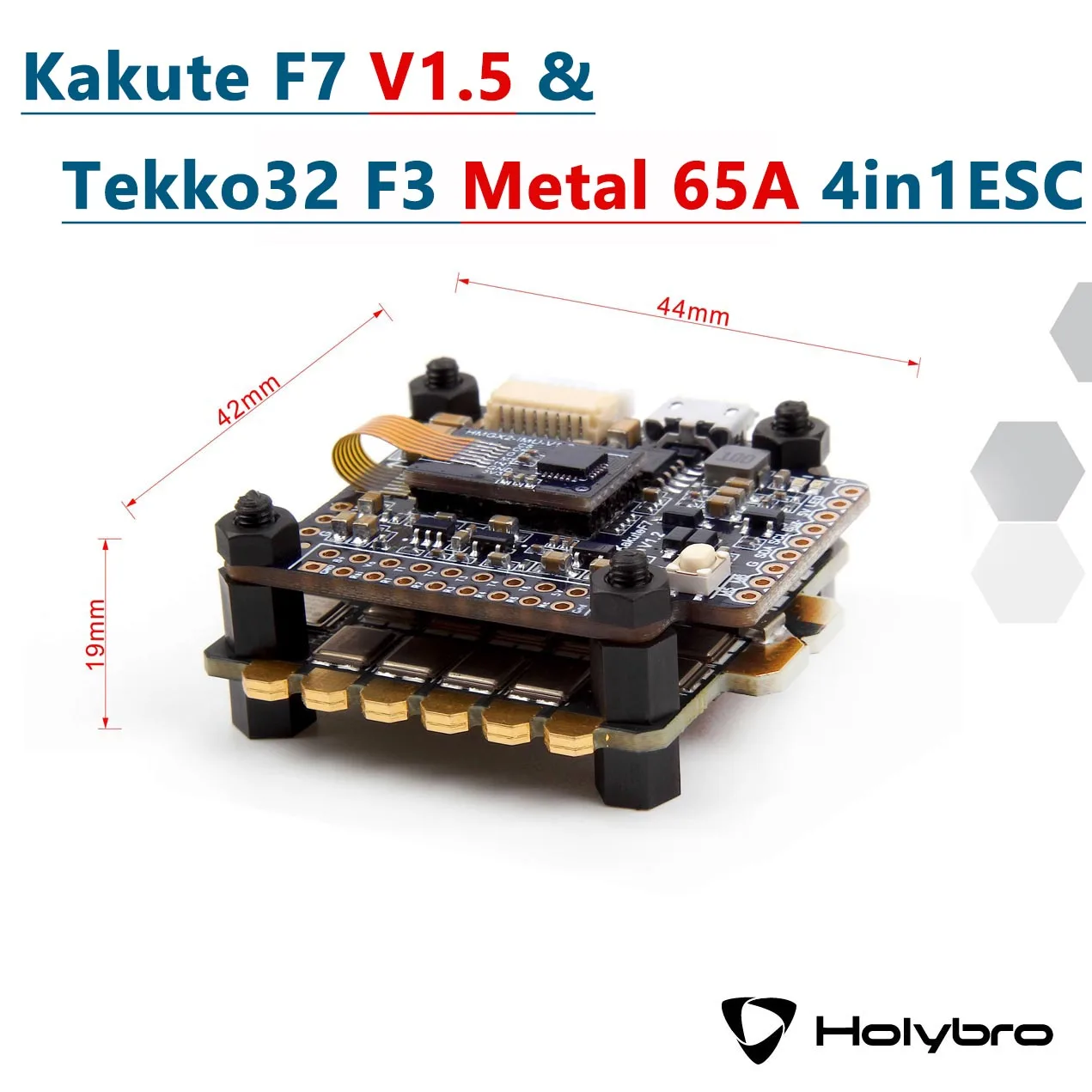 F7 V1.5 Metal 65A Holybro Kakute F7 Контроллер полета& Holybro Atlatl HV V2 5,8G Видео передатчик& Tekko32 F3 Металл 65A ESC комбо для FPV - Цвет: F7 V1.5 Metal 65A
