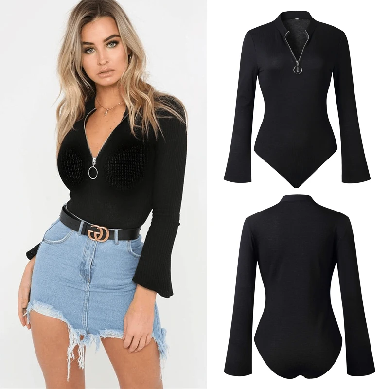 2021 женский хит продаж взрывы высокий воротник молния сексуальный глубокий