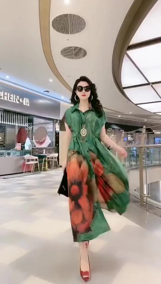 

COIGARSAM 4XL Plus Size Women dress New Summer Dresses Design And Color 9932