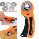 6 шт., 1 вращающийся резак + 5 лезвий, режущая ткань для рукоделия, ручная резка, шитье, квилтинг, кожа, ткань, бумага, резак, ремесло, инструмент