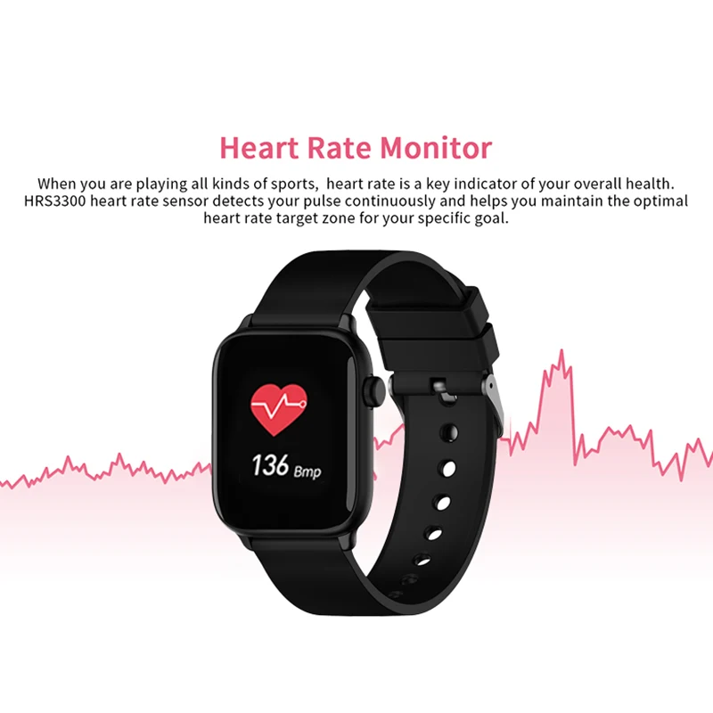 

TICWRIS GTS Smart Watch,1.3 inch Contact Sn IP68 Waterproof Built-in Thermometer Peeter with Sleep Monitor Sports