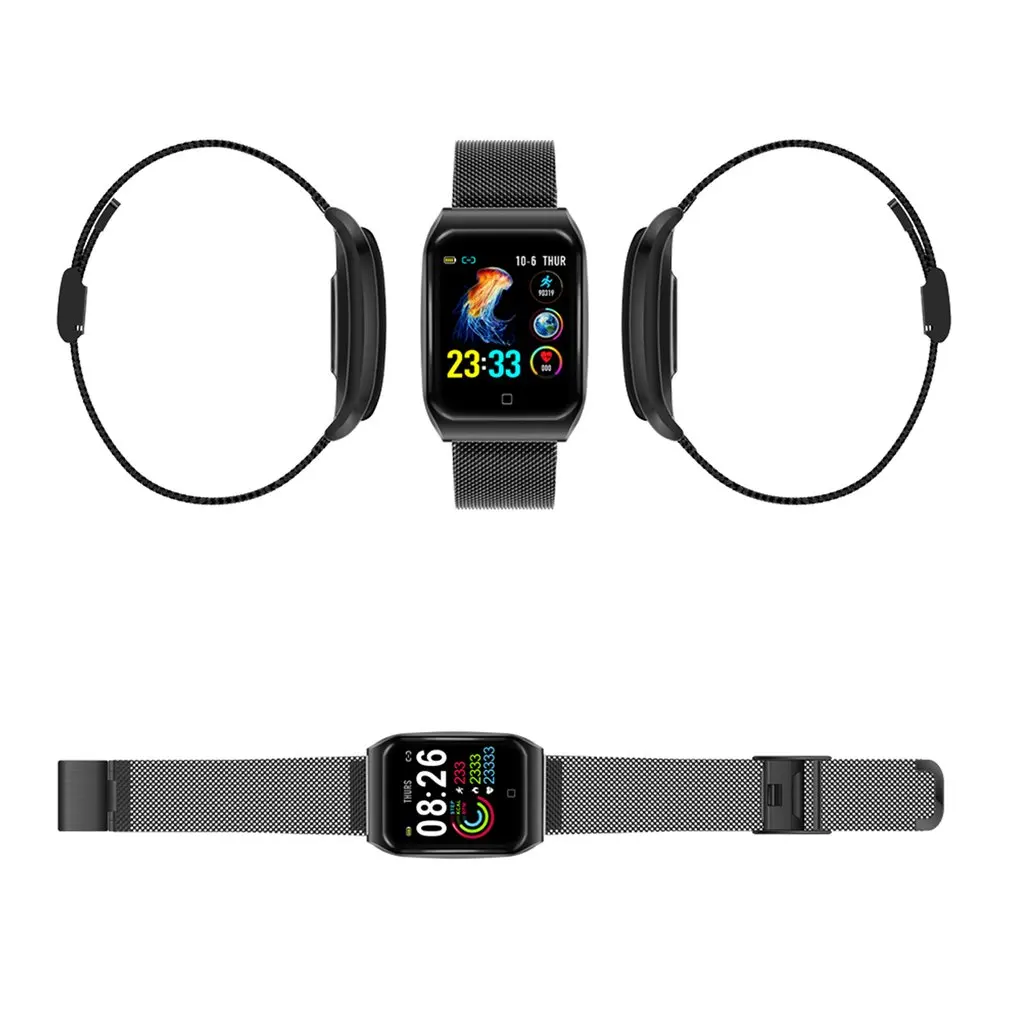 F9 1.3 inch Smart Fitness Bracelet Blood Pressure Heart Rate Monitor Waterproof Women Wristband Metal Strap Men Watch | Электроника