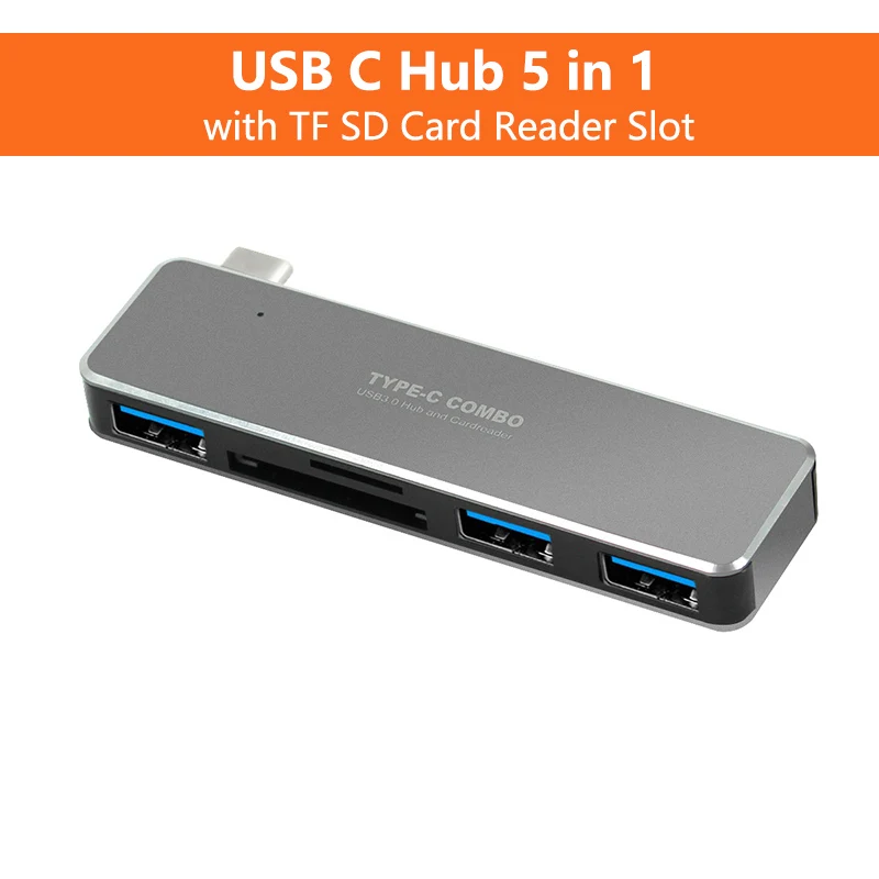 USB хаб Thunderbolt 3 с портом Type C и кардридером для TF SD карт|Компьютерные кабели разъемы|