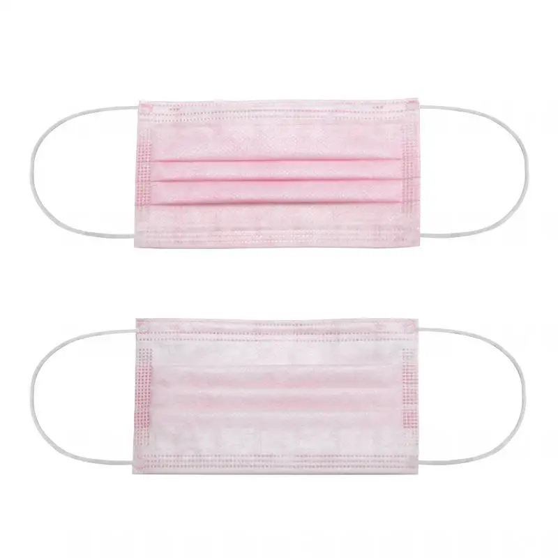 

10/50/100 Pieces Of Pink Disposable Children's Mask Non-woven Fabric Meltblown 3-layer Children's Mask Independent Packaging