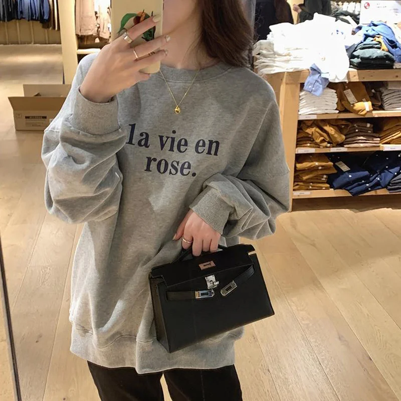 

Sweater Women's 2021 New Korean Style Loose Casual Laid-back Style Round Neck Thin Top Ins Fashion Jum
