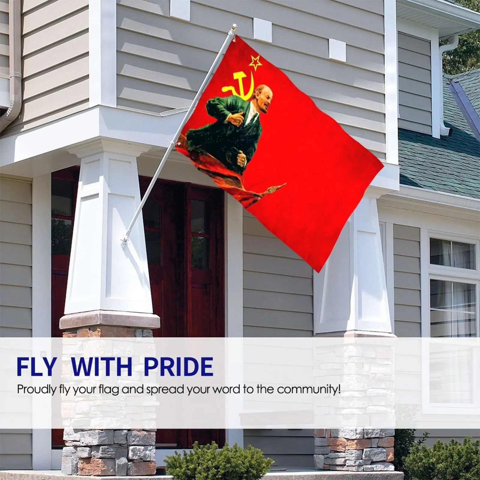 Флаг для вечеринки Lenin 90x150 см | Дом и сад