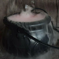 euusuk halloween smoke machine fog mist maker color changing cauldron shape smoke machine fogger holiday party decoration