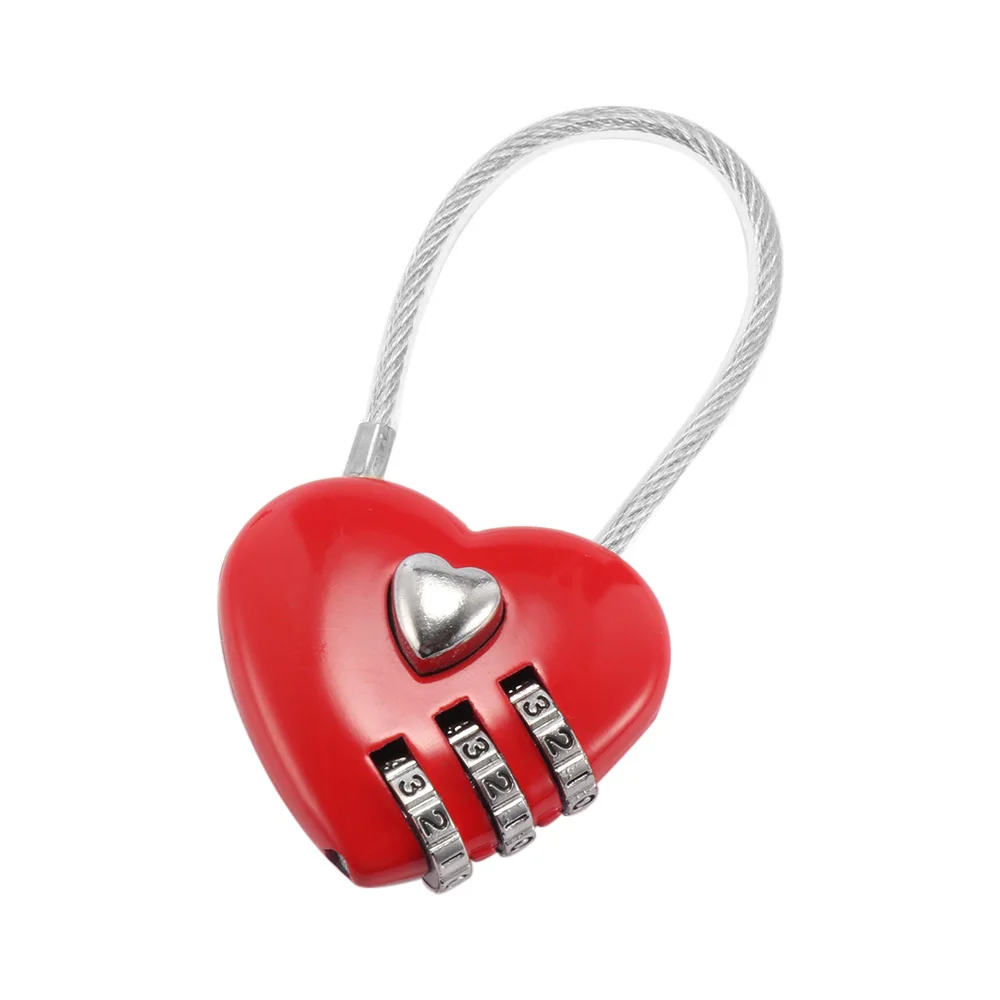 

Сбрасываемый Комбинированный Замок с паролем в форме сердца, тройной замок, дорожный замок с замком