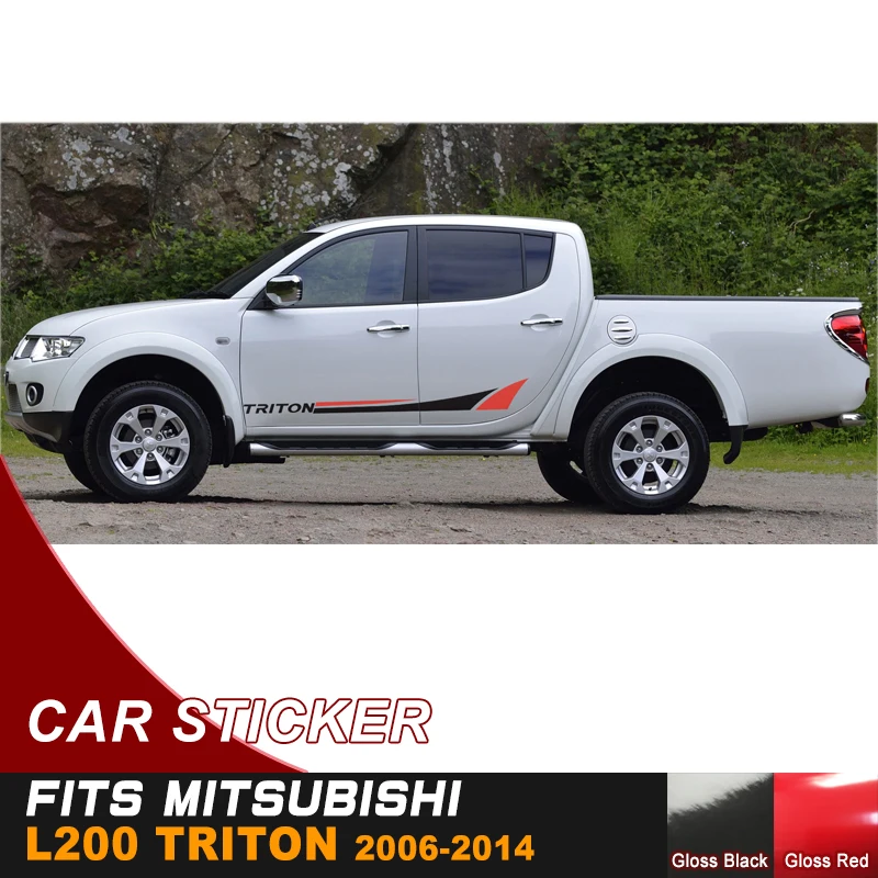 Подходит для mitsubishi l200 triton 2015 2016 2017 2018 автомобильные наклейки акула Боковая дверь